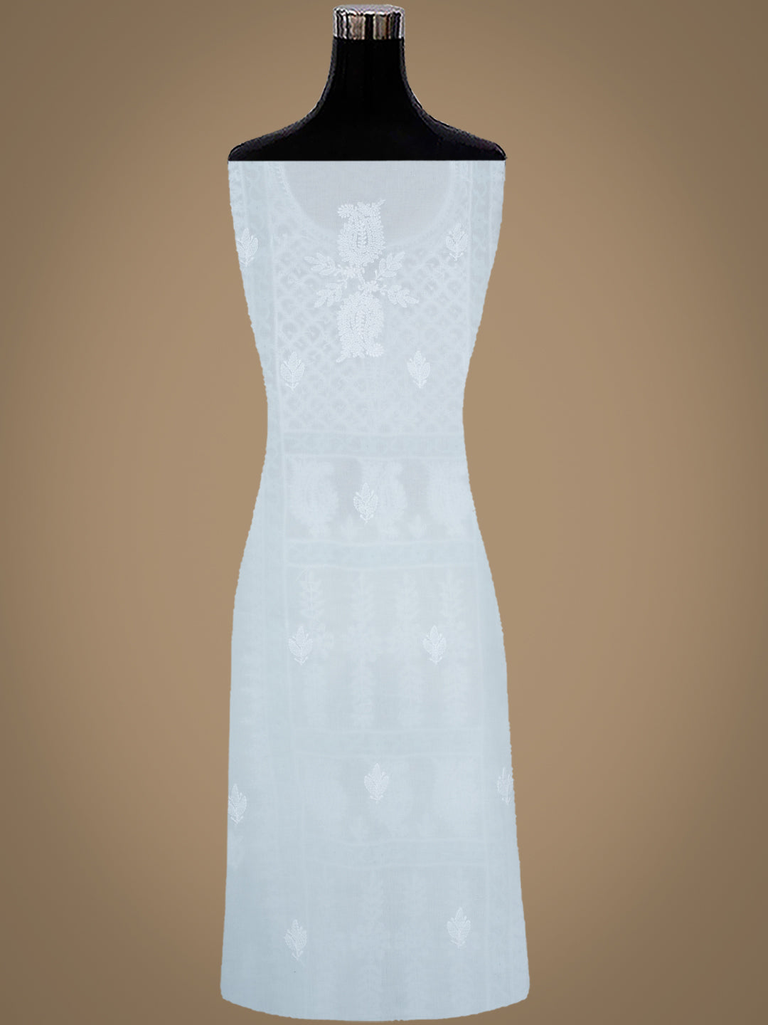 Ada Hand Embroidered Sky Blue Cotton Lucknowi Chikankari Unstitched Suit Piece With Chiffon Dupatta 01A981992