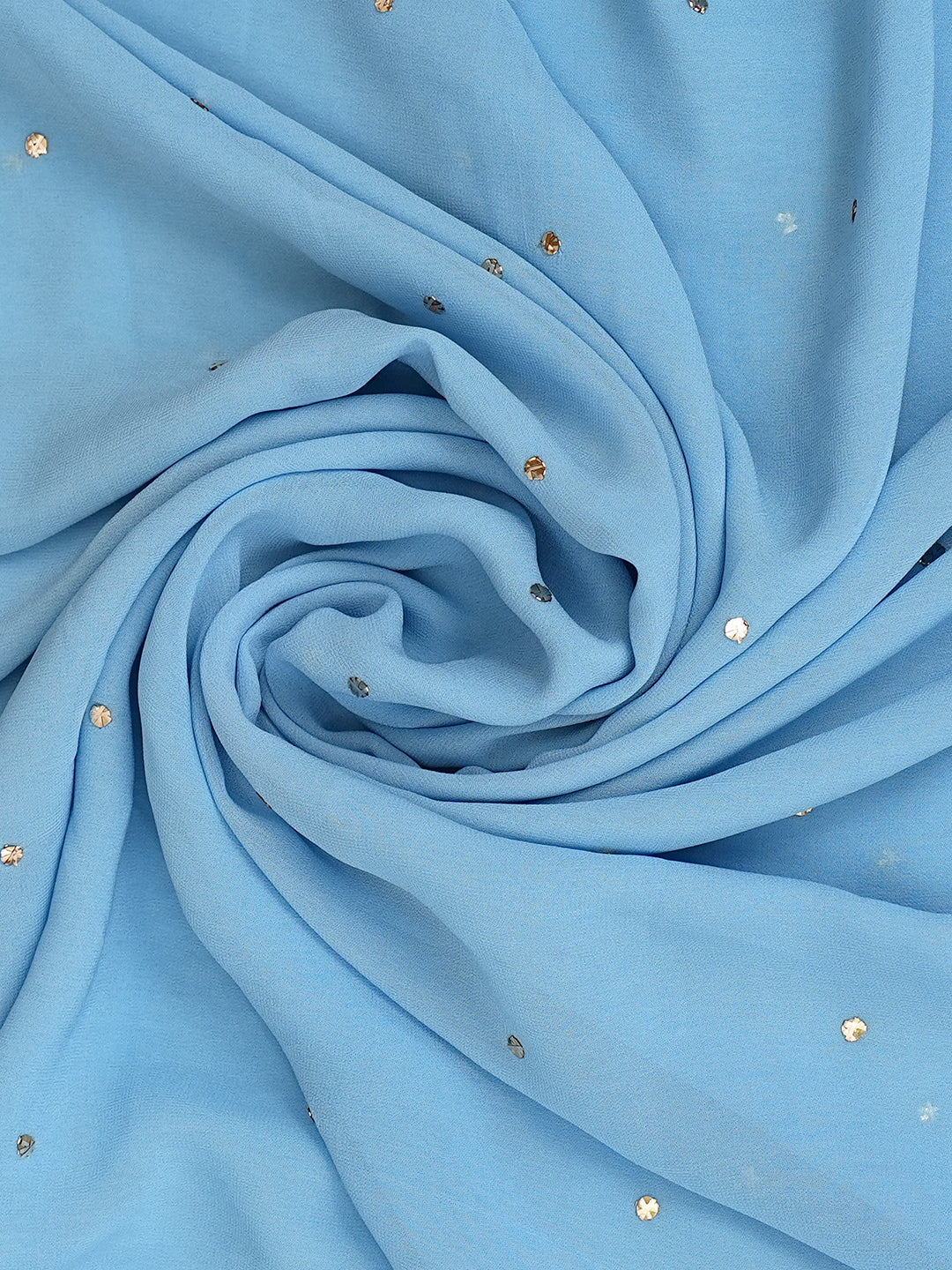 Ada Hand Embroidered Sky Reflection Blue Viscose Georgette Unstitched Kurta Dupatta With Muqaish/Mukaish Work 01A923203