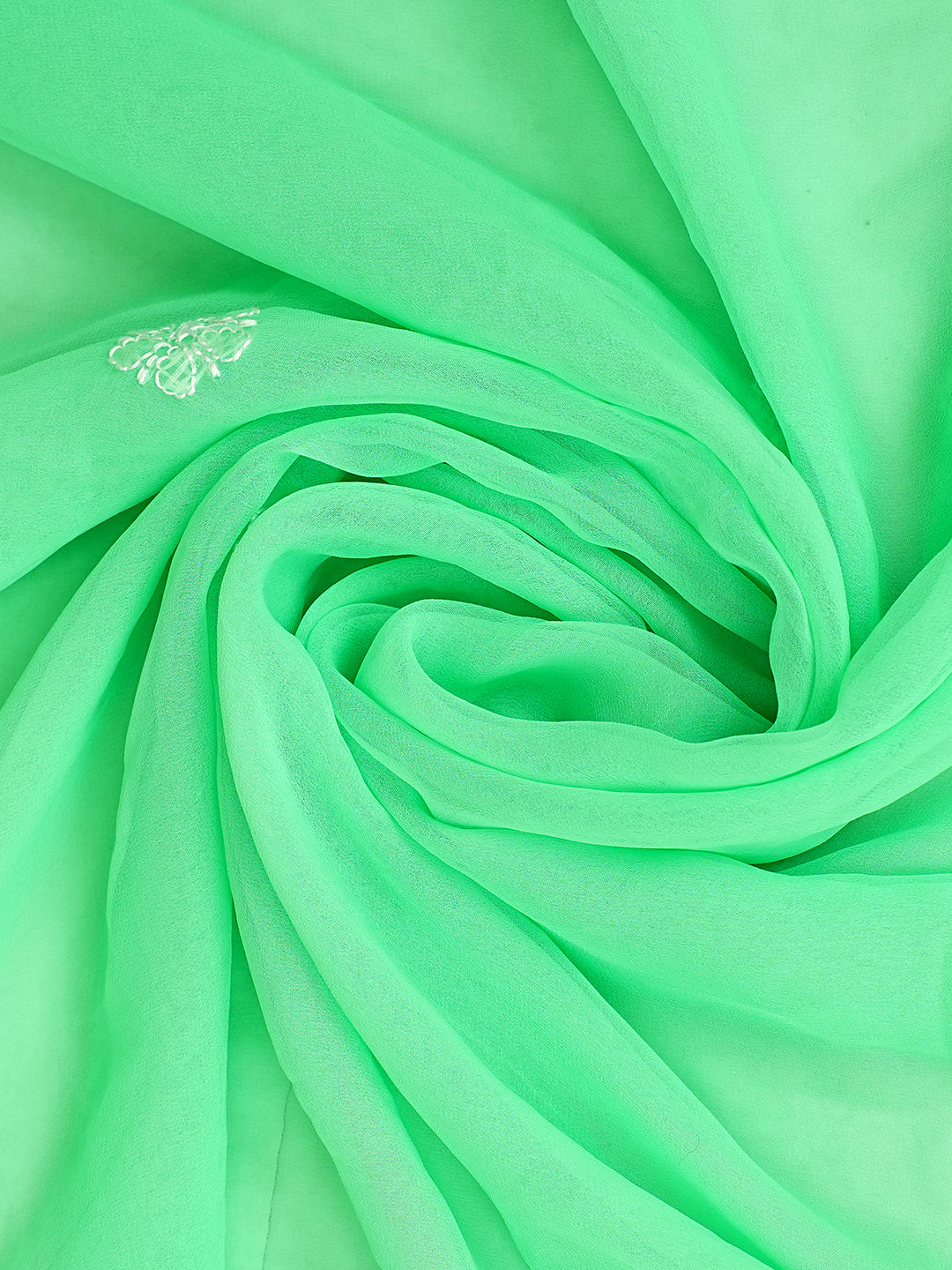 Ada Hand Embroidered Spring Green Georgette Lucknowi Chikankari Unstitched Suit Piece 01A1000770
