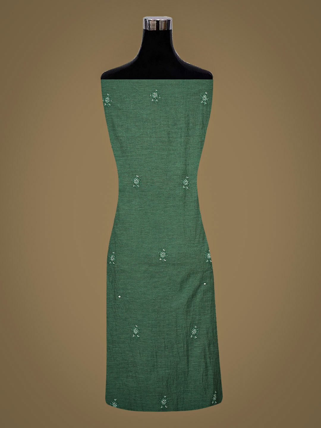 Ada Hand Embroidered Teal Green Chanderi Lucknowi Chikankari Unstitched Kurta Dupatta Set With Cutdana Work 01A762801