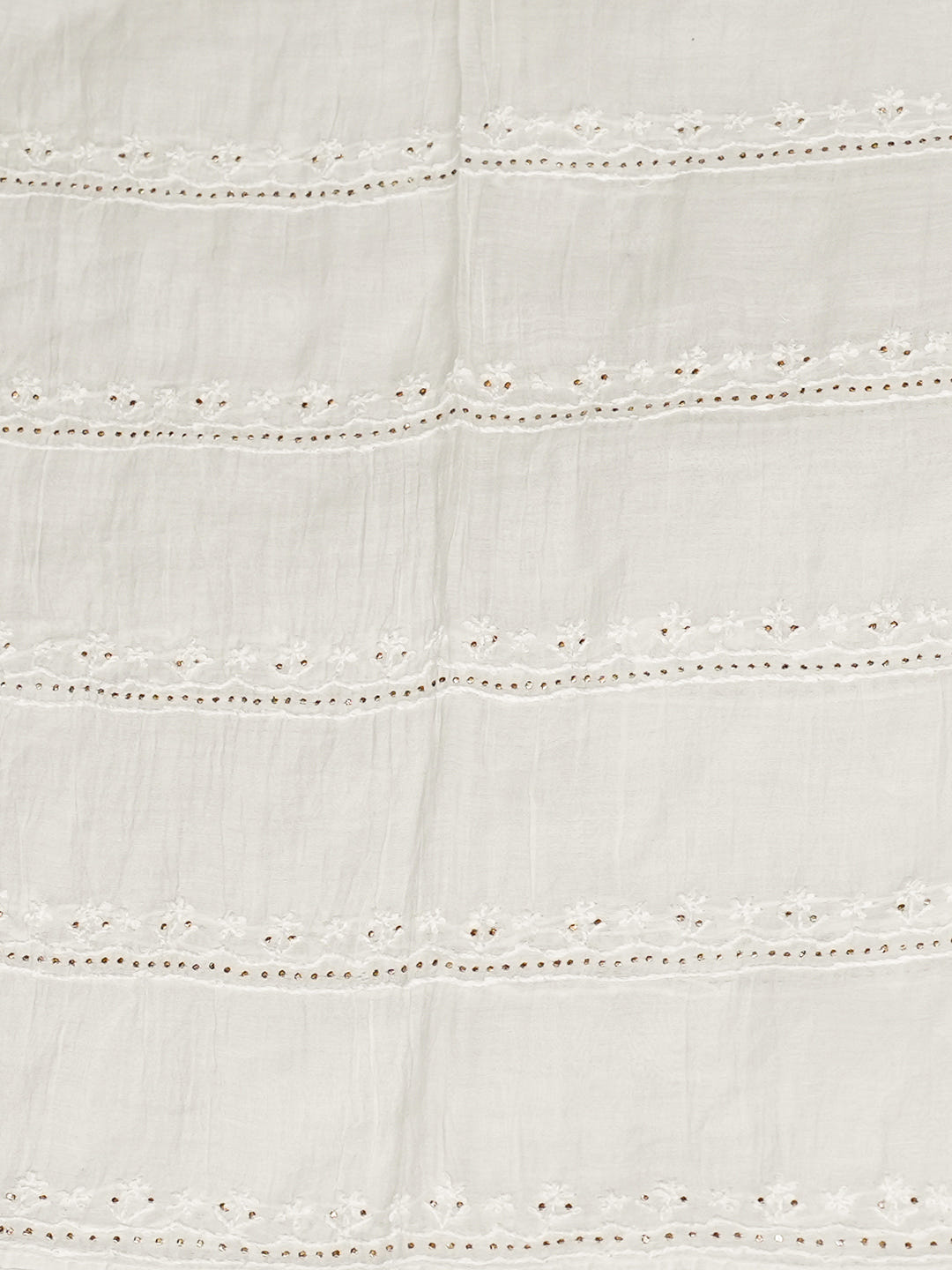 Ada Hand Embroidered White Chanderi Lucknowi Chikankari Semi-Stitched Kurta Dupatta Set With Muqaish/Mukaish Work 01A911761