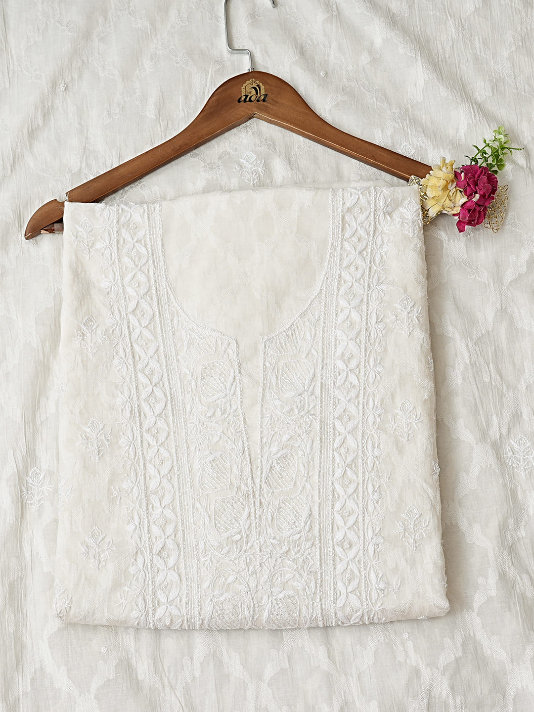 AdaHandEmbroideredWhiteChanderiLucknowiChikankariUnstitchedKurtaDupattaWithCutdanaWork01A972730_1
