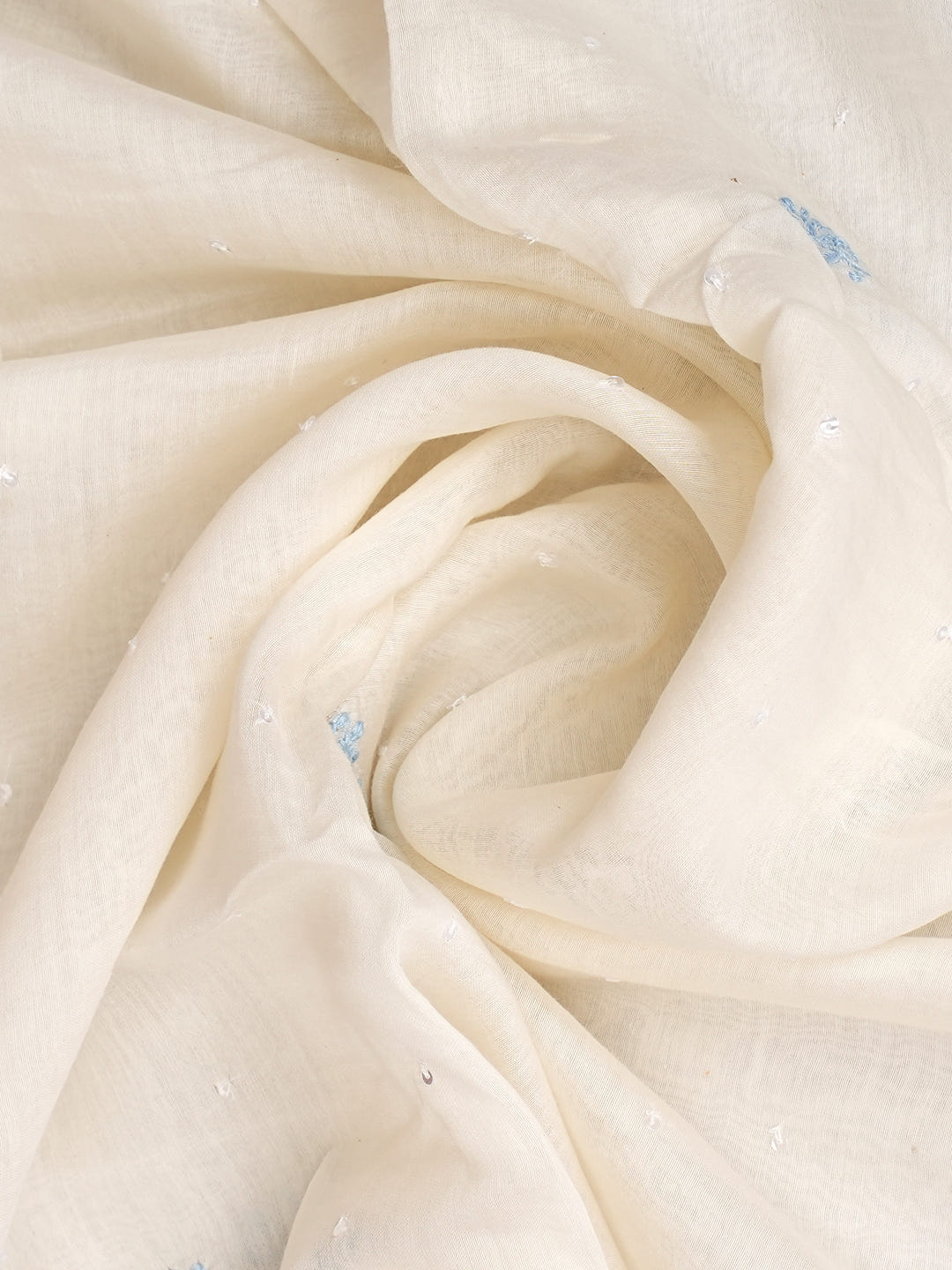 Ada White Chanderi Unstitched Kurta Dupatta Set_8