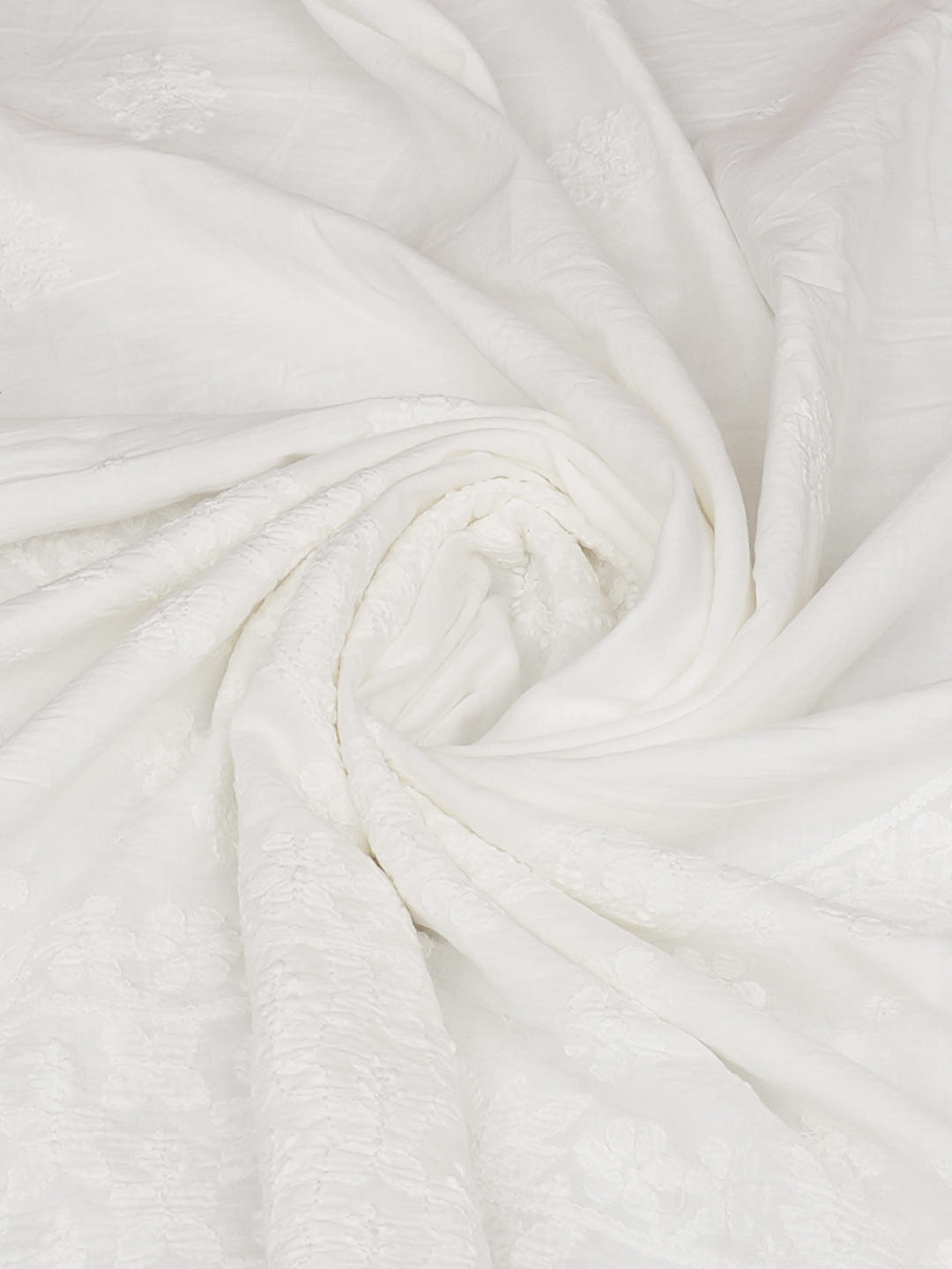 Ada Hand Embroidered White Cotton Lucknowi Chikankari Dupatta 01A988494