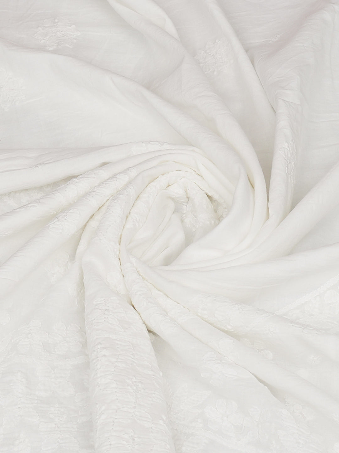 Ada Hand Embroidered White Cotton Lucknowi Chikankari Dupatta 01A988494