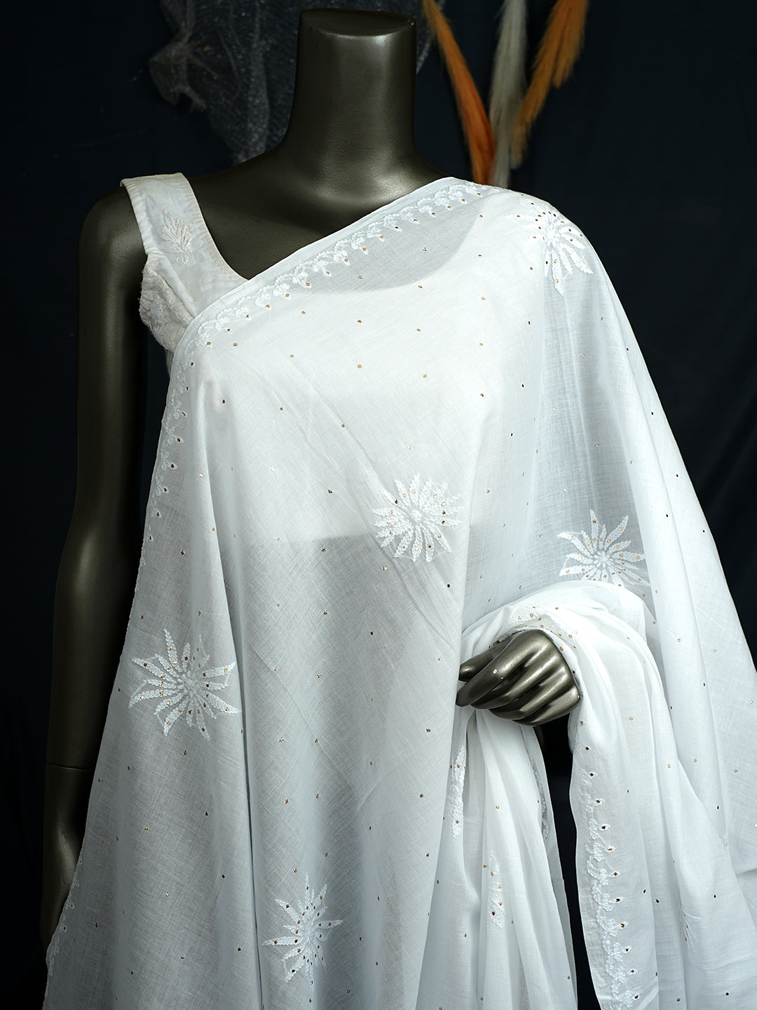 Ada White Cotton Dupatta_3