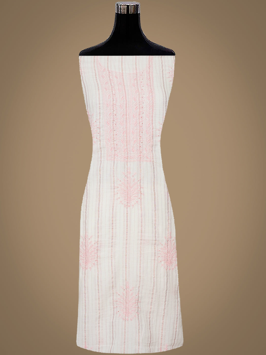Ada Hand Embroidered White Cotton Lucknowi Chikankari Unstitched Kurta Dupatta Set 01A895841