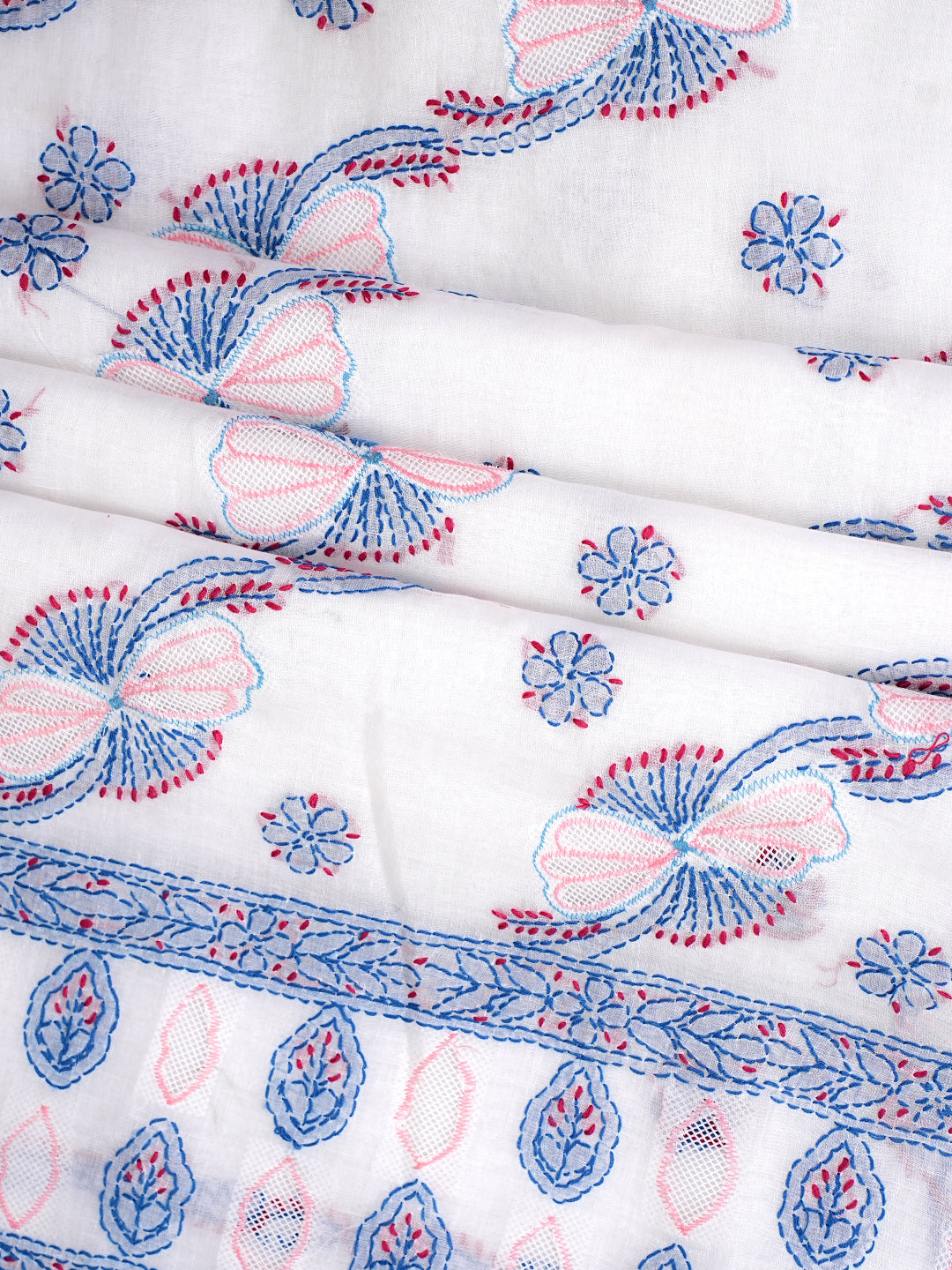 Ada Hand Embroidered White Cotton Lucknowi Chikankari Unstitched Suit Piece 01A952194_6
