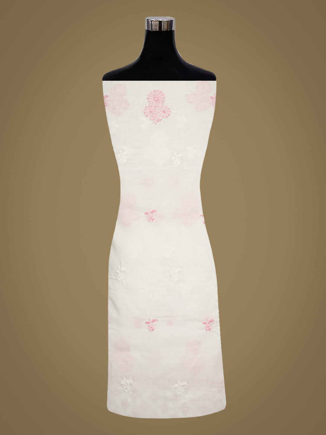 Ada Hand Embroidered White Cotton Lucknowi Chikankari Unstitched Suit Set 01A999106