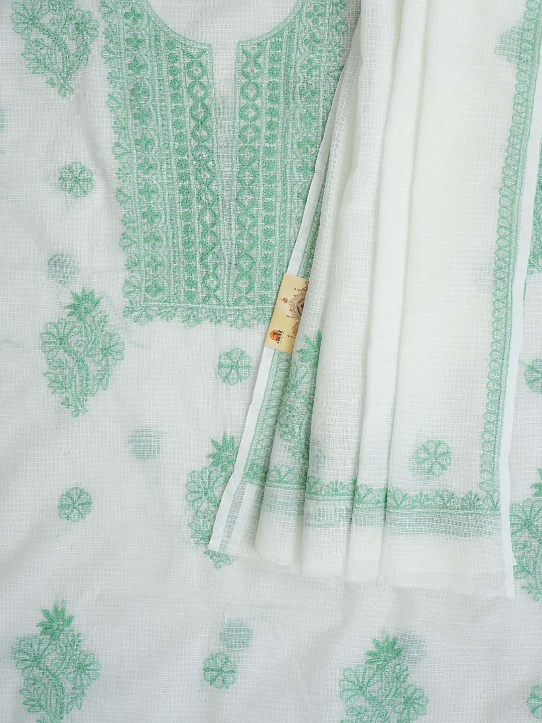 Women’s White Kota Ethnic Kurta Set with Chikankari Work