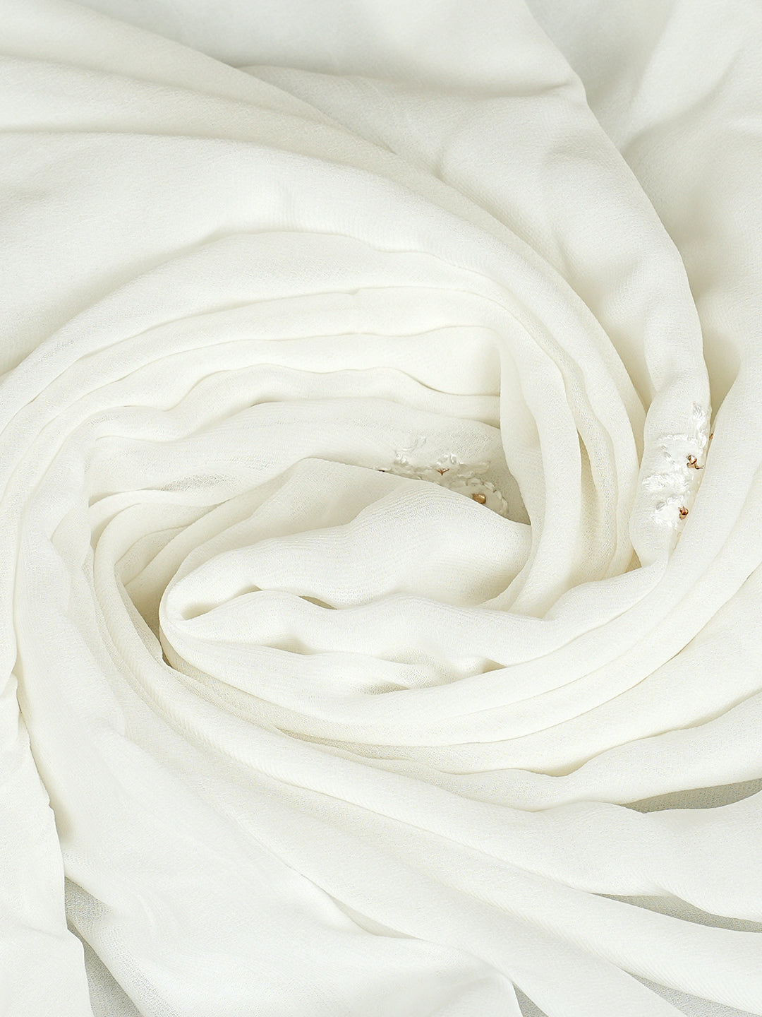 Ada White Viscose Georgette Dupatta_4