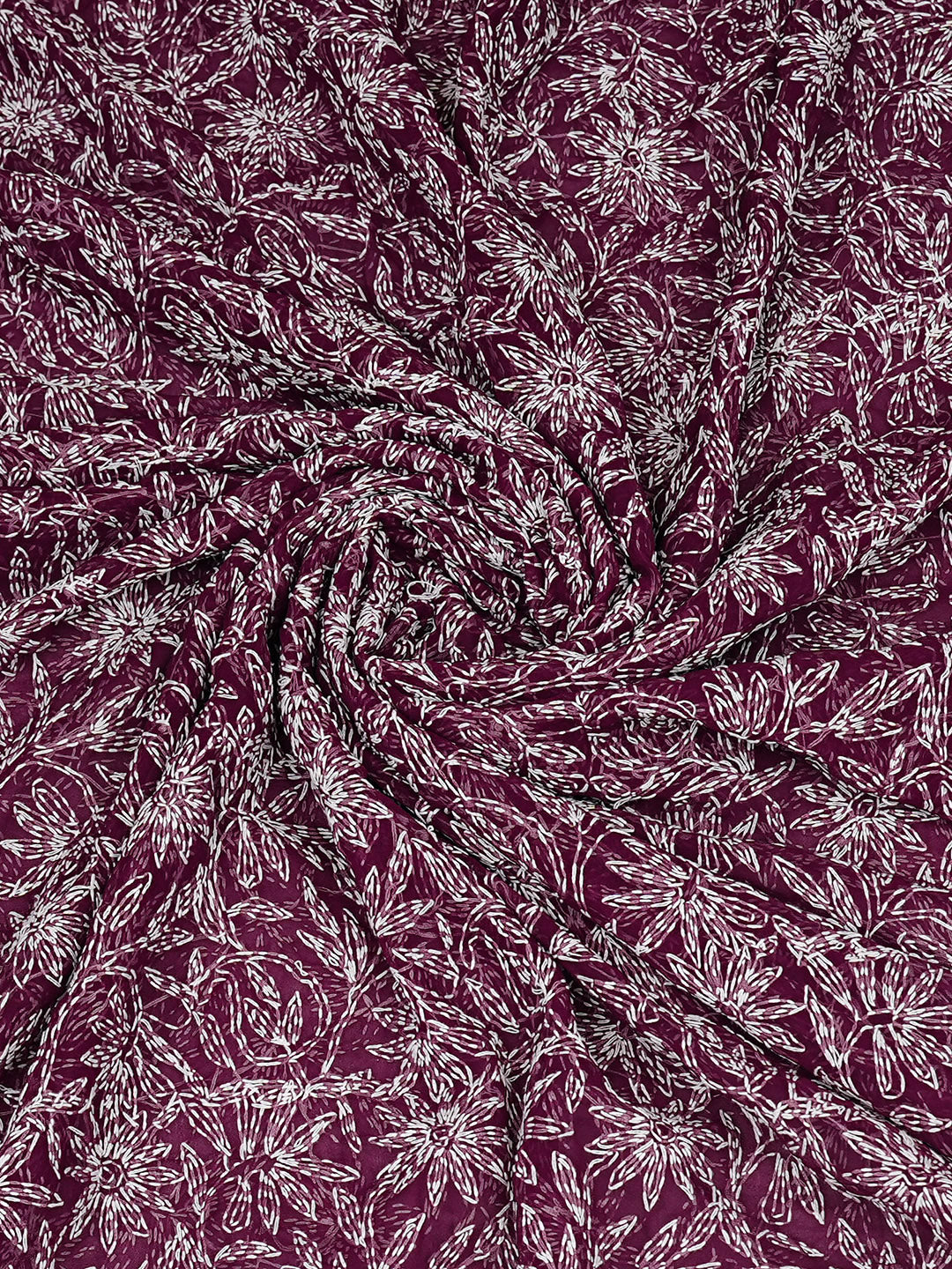 Ada Hand Embroidered Wine Faux Georgette Lucknowi Chikankari Dupatta 01A819174