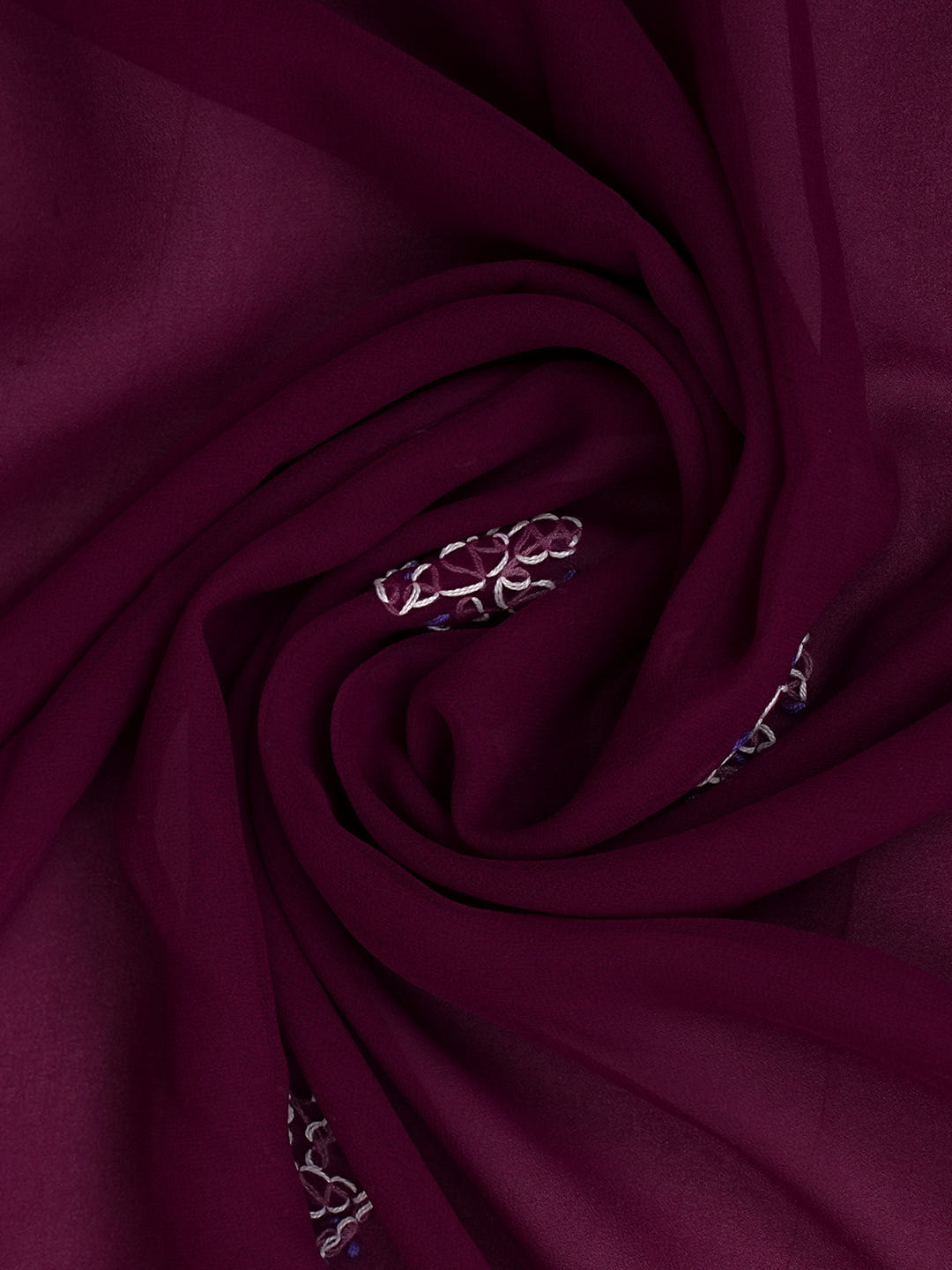Ada Hand Embroidered Wine Georgette Lucknowi Chikankari Unstitched Suit Piece_8