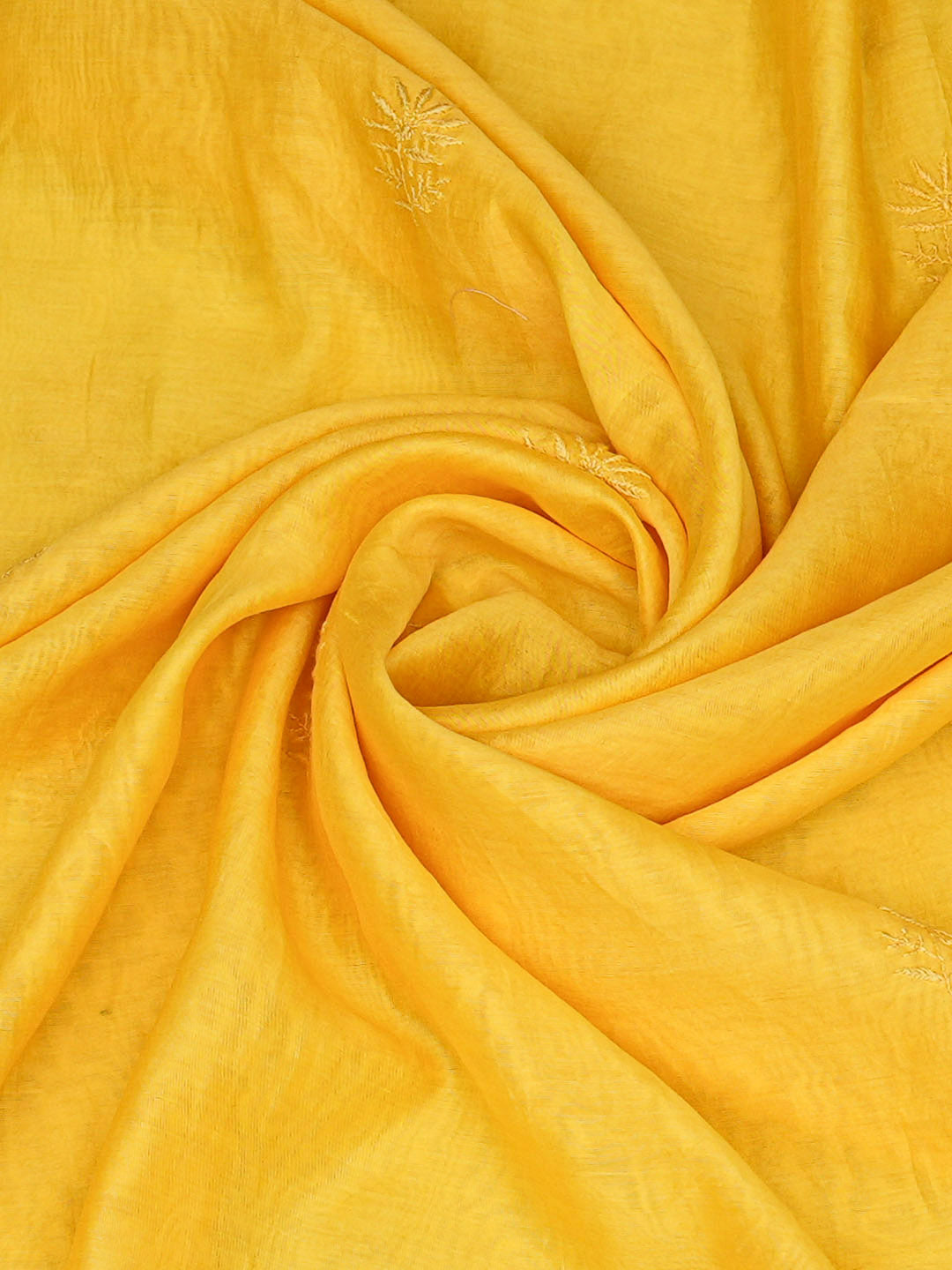 Ada Hand Embroidered Yellow Chanderi Lucknowi Chikankari Dupatta 01A700583