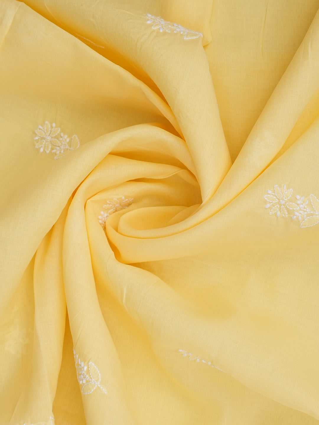 Ada Hand Embroidered Yellow Cotton Lucknowi Chikankari Unstitched Suit Piece 01A914820
