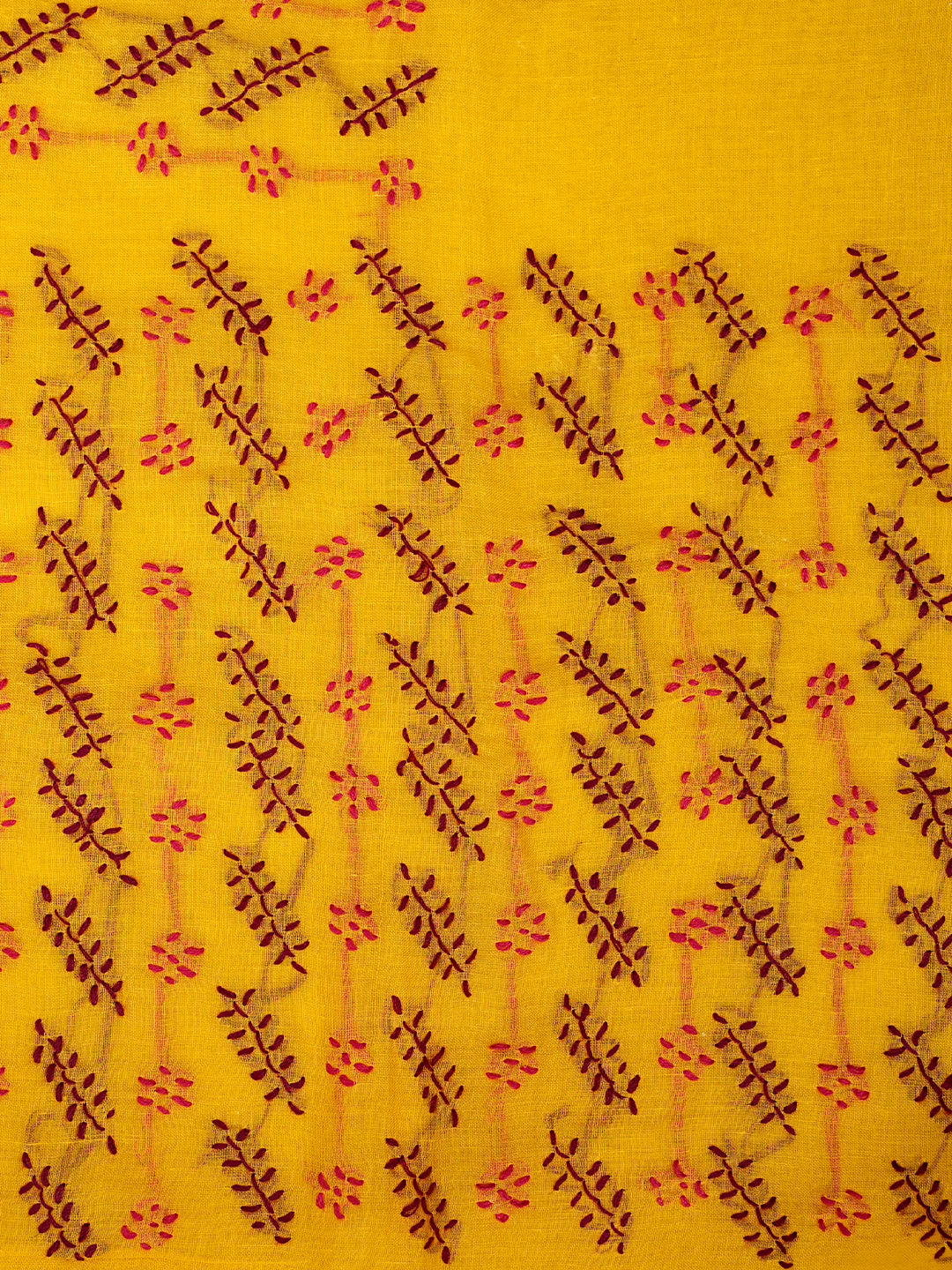 Ada Hand Embroidered Yellow Cotton Lucknowi Chikankari Unstitched Suit Piece 01A947753