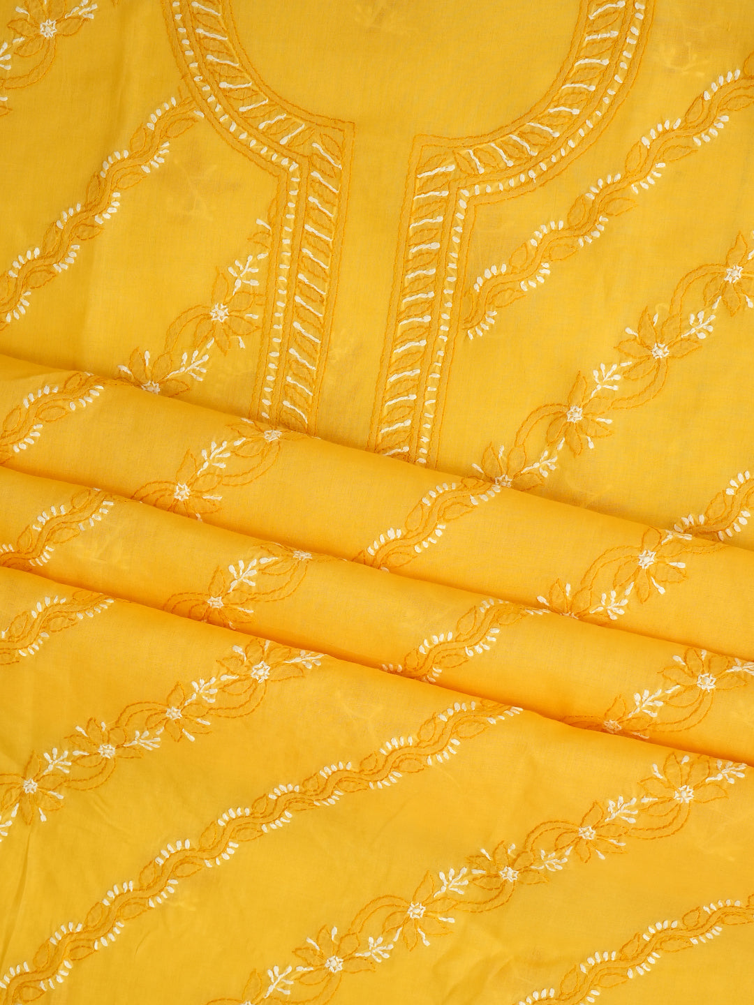 Premium Yellow Cotton Suit Piece For Festive And Ethnic Wear
