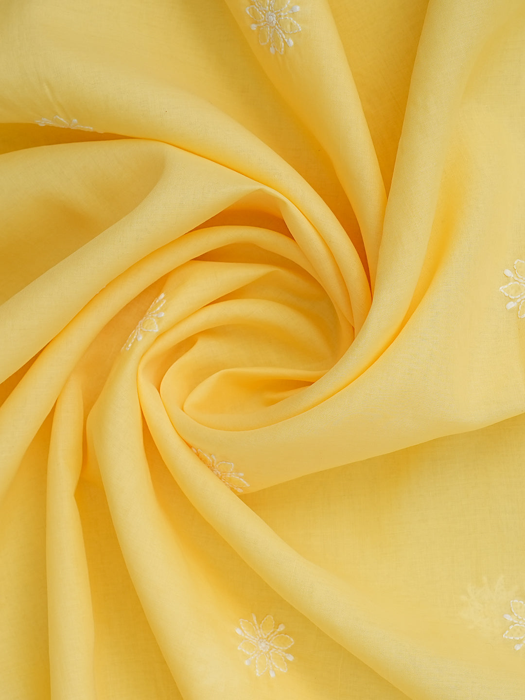 Ada Hand Embroidered Yellow Cotton Lucknowi Chikankari Unstitched Suit Piece 01A999495