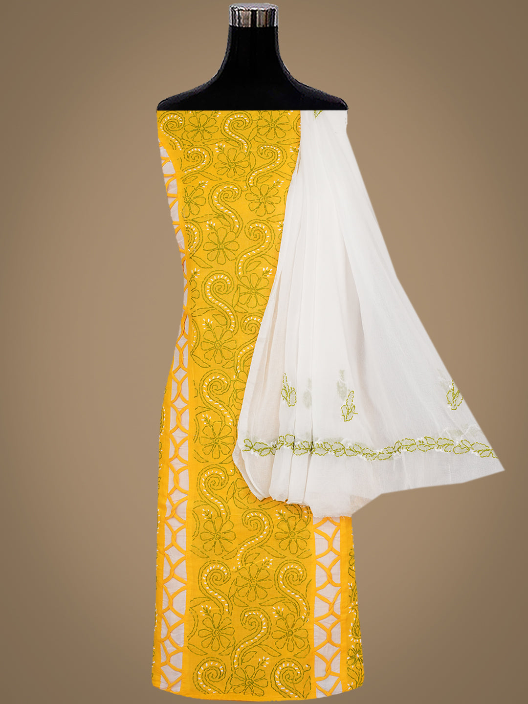 AdaHandEmbroideredYellowCottonLucknowiChikankariUnstitchedSuitPieceWithChiffonDupatta01A905667_3
