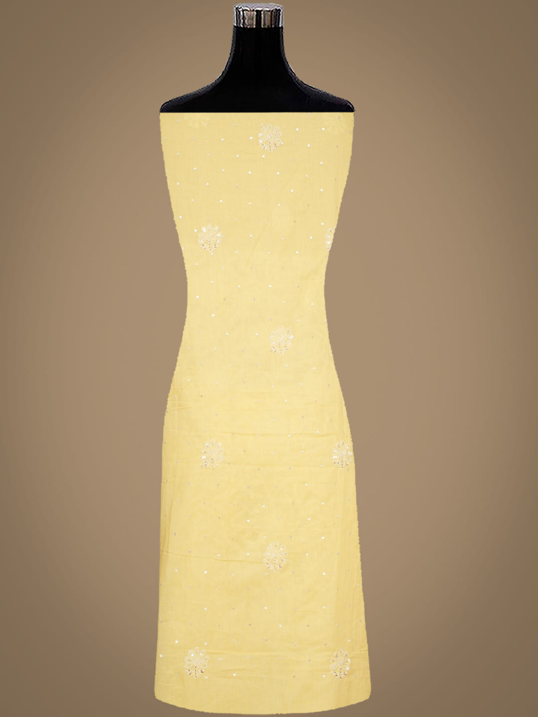 Ada Hand Embroidered Yellow Cotton Lucknowi Chikankari Unstitched Suit Piece With Cutdana Work 01A728841_3