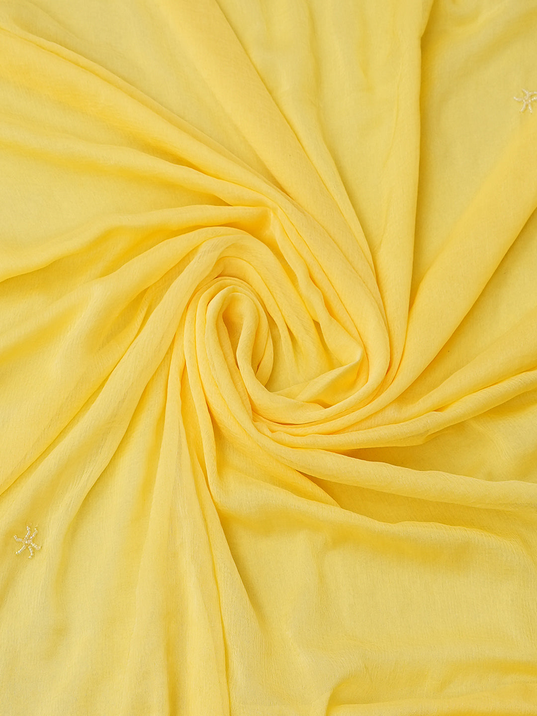 Ada Hand Embroidered Yellow Cotton Lucknowi Chikankari Unstitched Suit Set With Chiffon Dupatta and Cutdana & Sequinned Work 01A657315