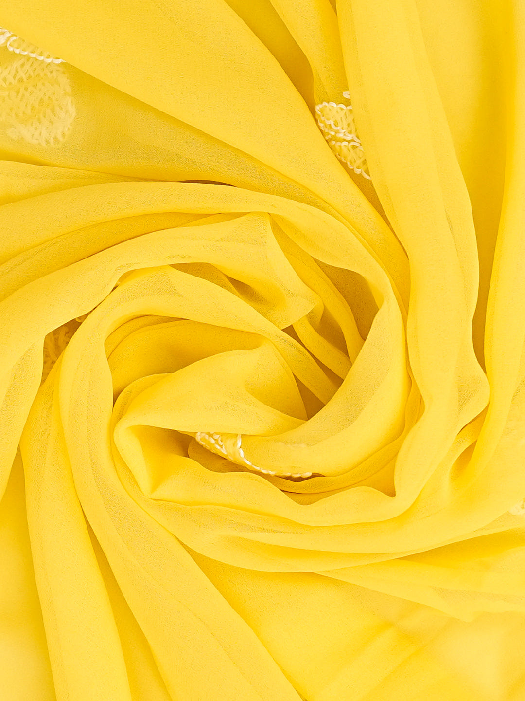 Ada Hand Embroidered Yellow Georgette Lucknowi Chikankari Unstitched Suit Piece 01A1002671_5