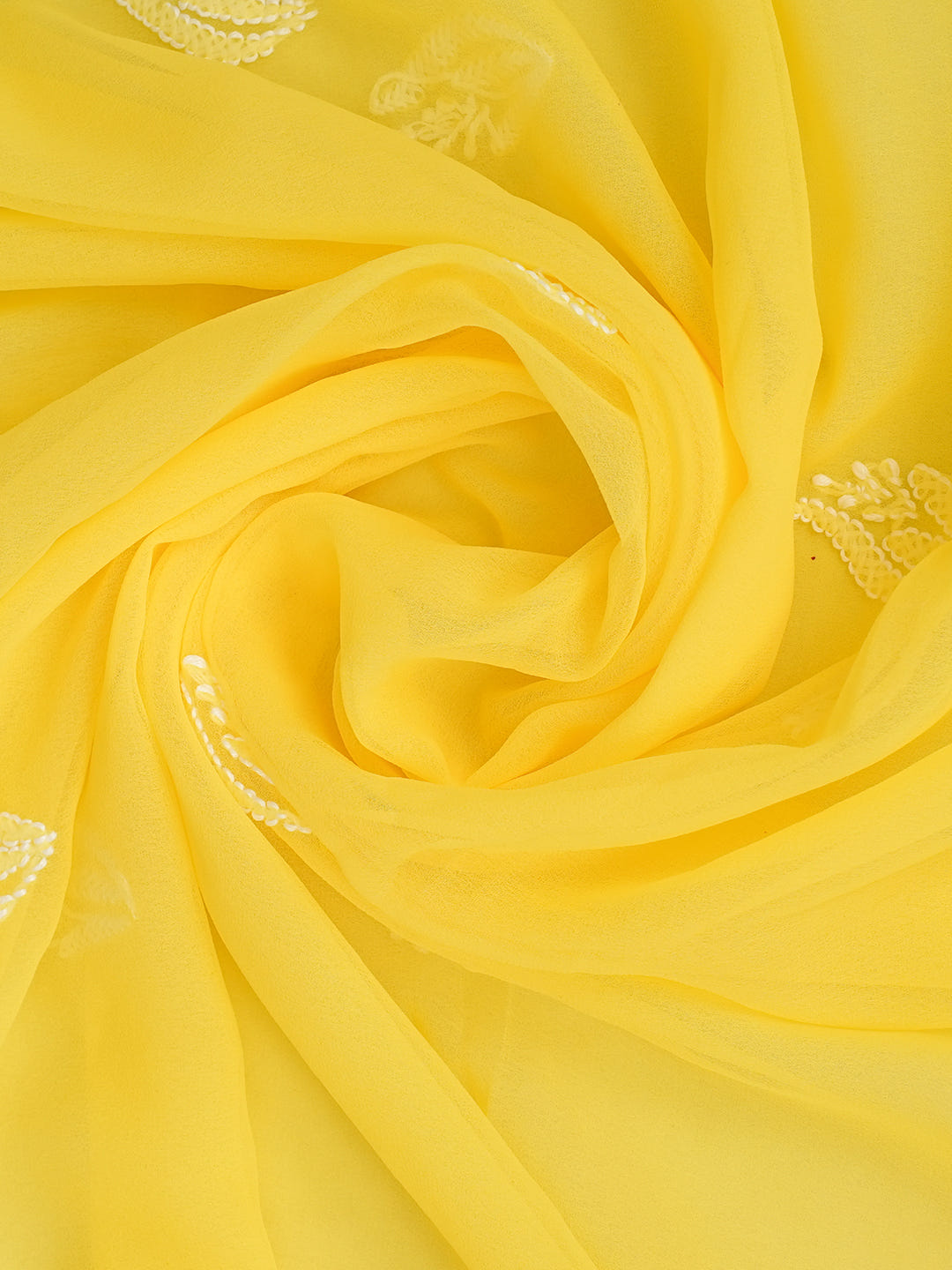 Ada Hand Embroidered Yellow Georgette Lucknowi Chikankari Unstitched Suit Piece 01A1003768_6