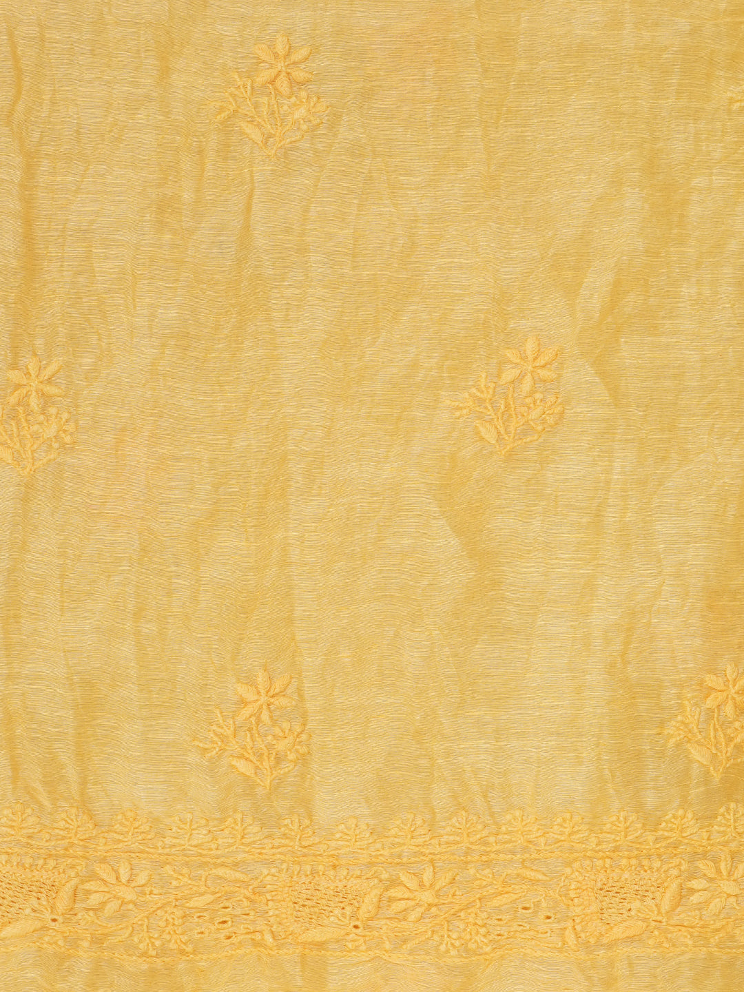 Ada Yellow Linen Unstitched Kurta Dupattta_8