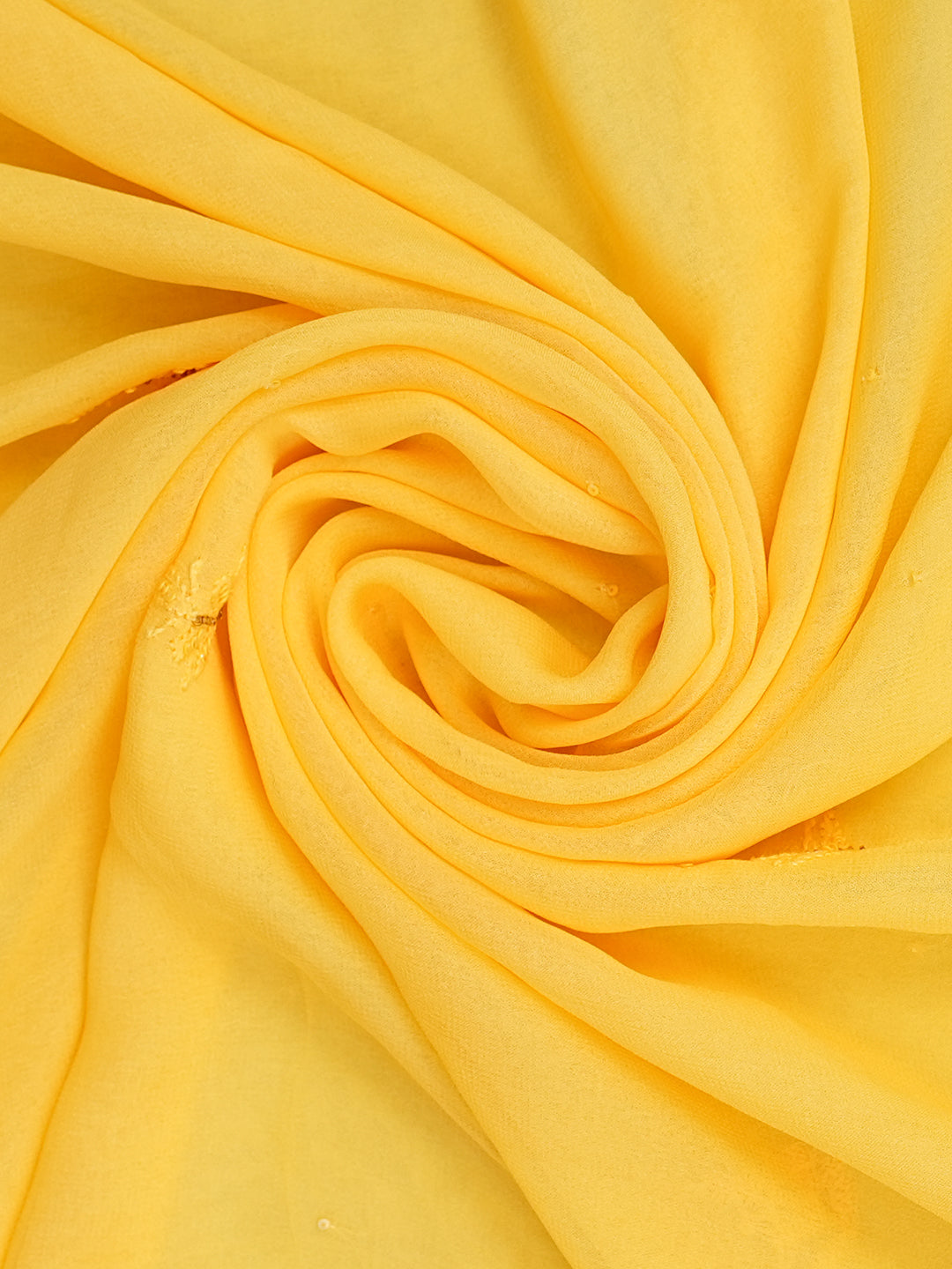 Ada Hand Embroidered Yellow Viscose Georgette Lucknowi Chikankari Unstitched Kurta Dupatta Set With Zari Work 01A771738