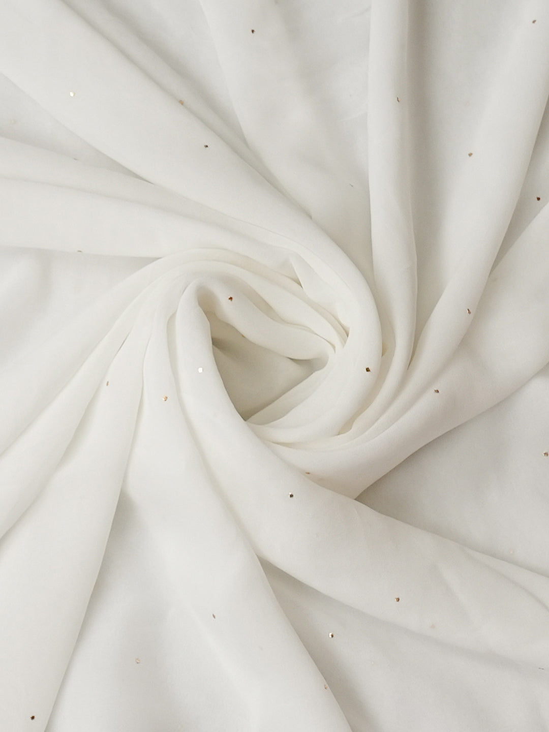 Ada White Viscose Georgette Lucknowi Chikankari Unstitched Kurta Dupatta Set With Pearl & Muqaish/Mukaish Work 01A991966