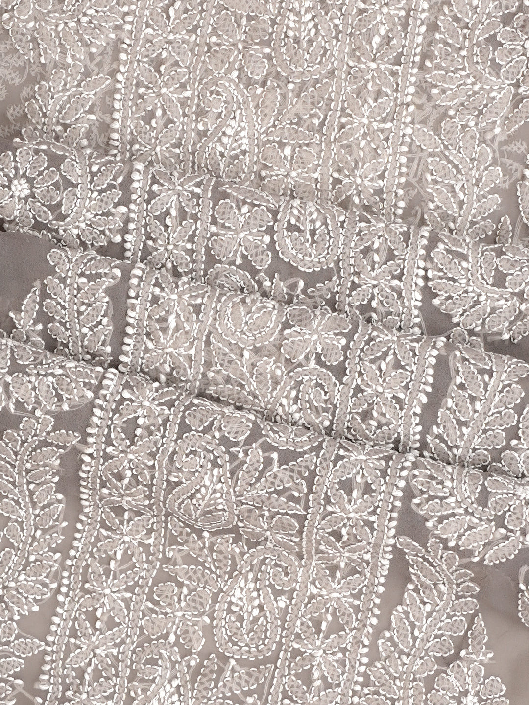 Ada Hand Embroidered Grey Faux Georgette Lucknowi Chikankari Unstitched Suit Piece 01A989161_3