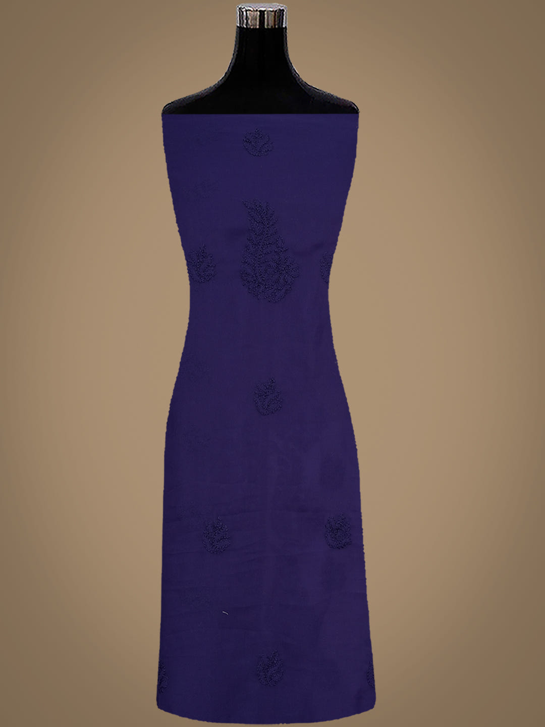 Ada Hand Embroidered Navy Blue Faux Georgette Lucknowi Chikankari Unstitched Suit Piece 01A989155_8