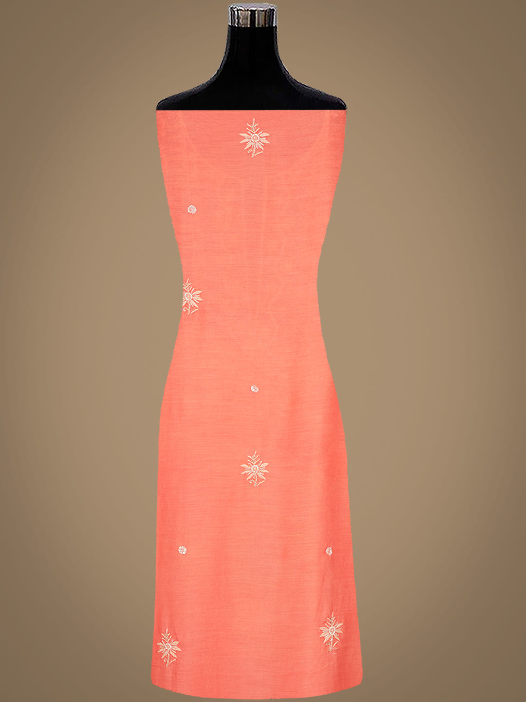 Ada Hand Embroidered Peach Maslin Lucknowi Chikankari Unstitched Suit Piece With Cutdana Work 01A618310_6