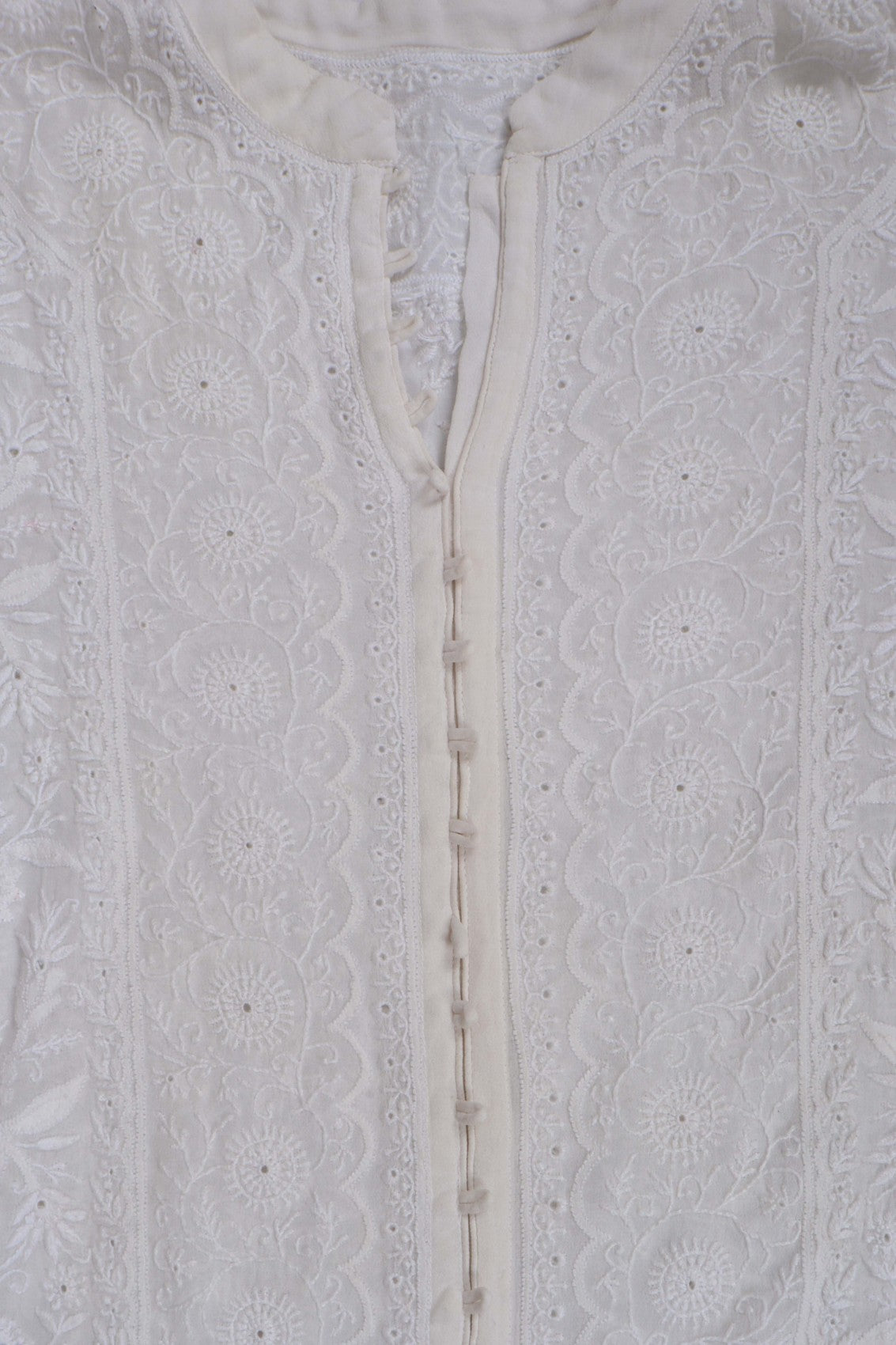 Ada Hand Embroidered Off White Pure Georgette Lucknowi Chikankari Semi stitched Kurta Dupatta Set A484754