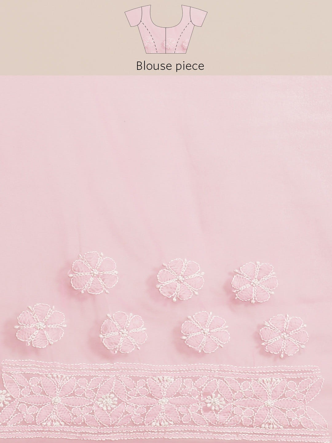 Ada Hand Embroidered Pink Georgette Lucknow Chikan Saree with Blouse A311295