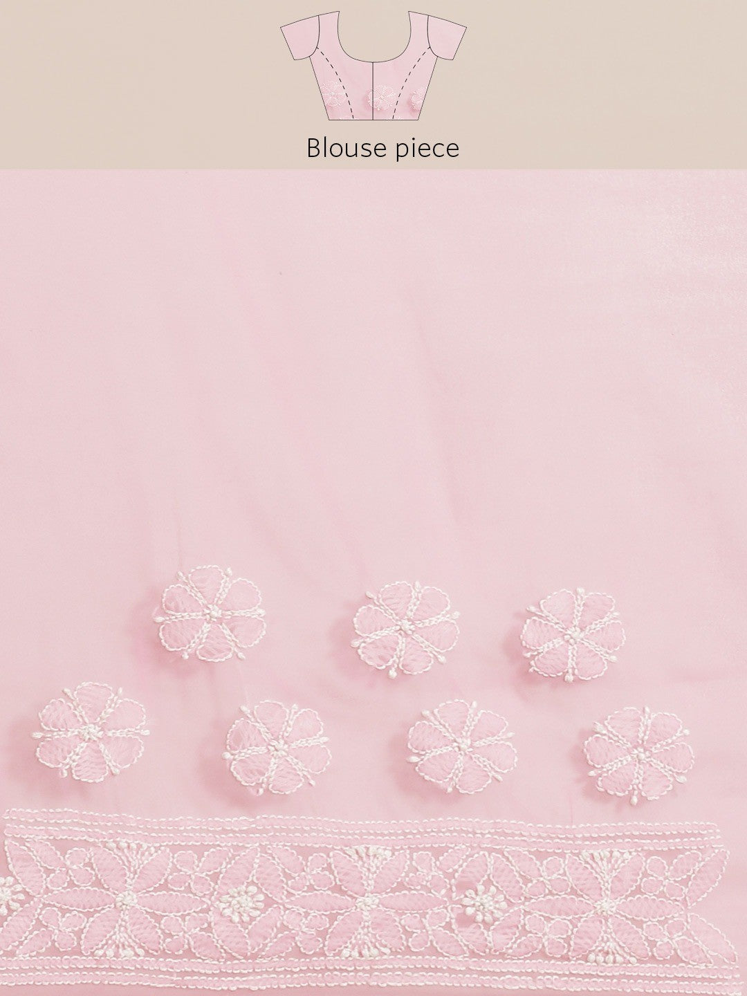 Ada Hand Embroidered Pink Georgette Lucknow Chikan Saree with Blouse A311295
