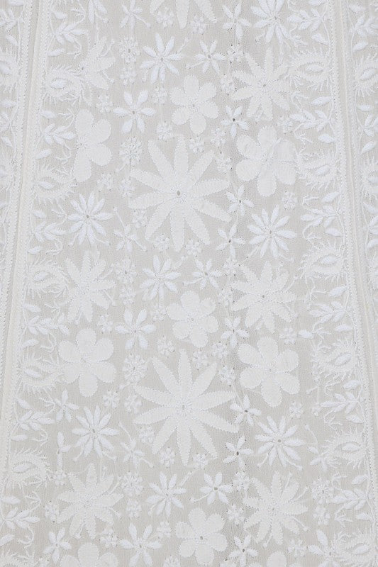 Ada Hand Embroidered White Pure Georgette Lucknowi Chikankari Lehenga Set– A562579