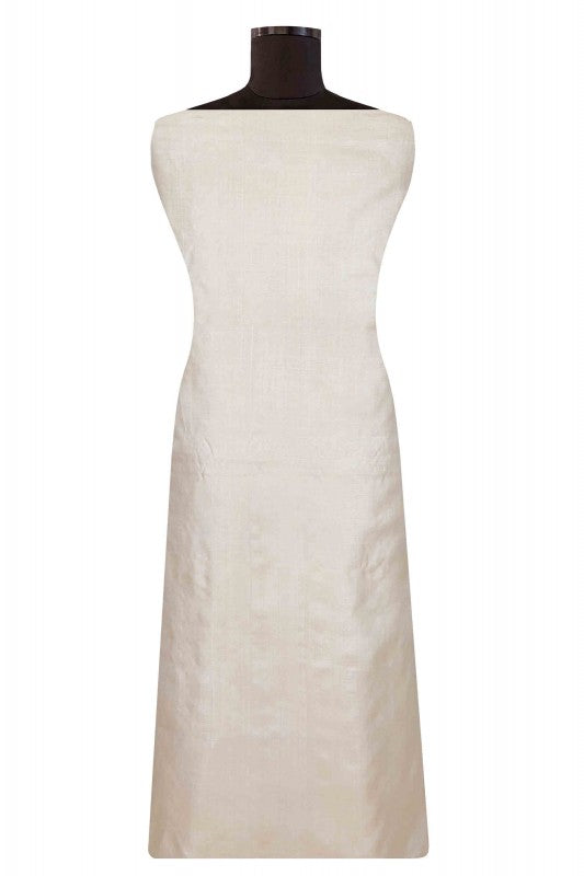 Ada Hand Embroidered Natural Fawn Tussar Silk Lucknowi Chikan Unstitched Kurta Piece A606087