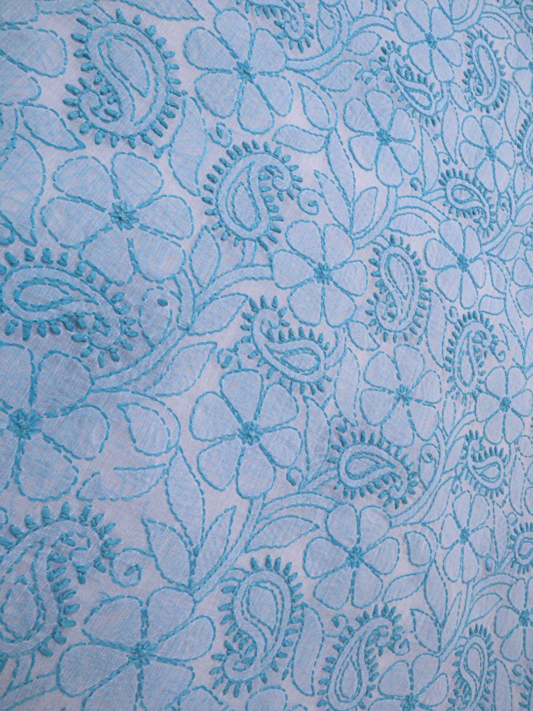 Ada Hand Embroidered White Cotton Lucknowi Chikankari Unstitched Suit Piece 01A106218