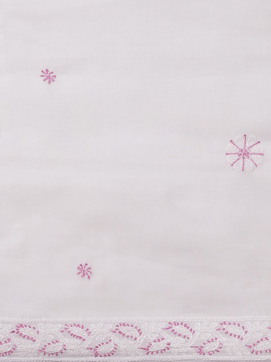 Ada Hand Embroidered Mauve Cotton Lucknow Chikan Saree With Blouse A311335