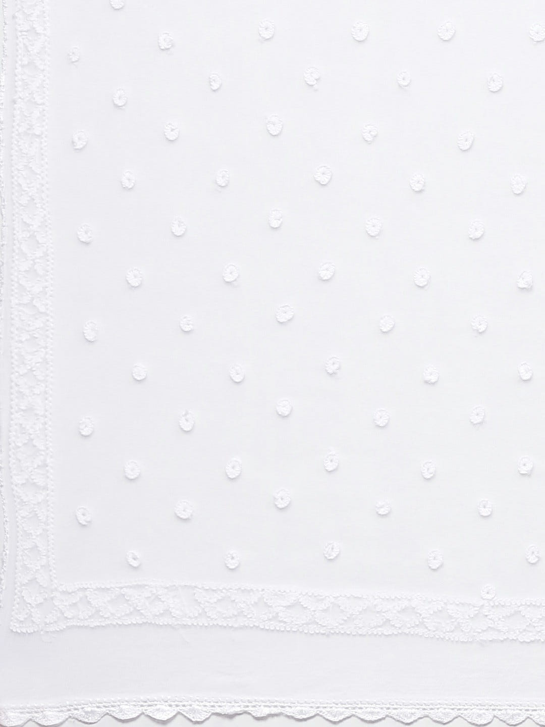 Ada Hand Embroidered White Chiffon Lucknowi Chikankari Dupatta A511120