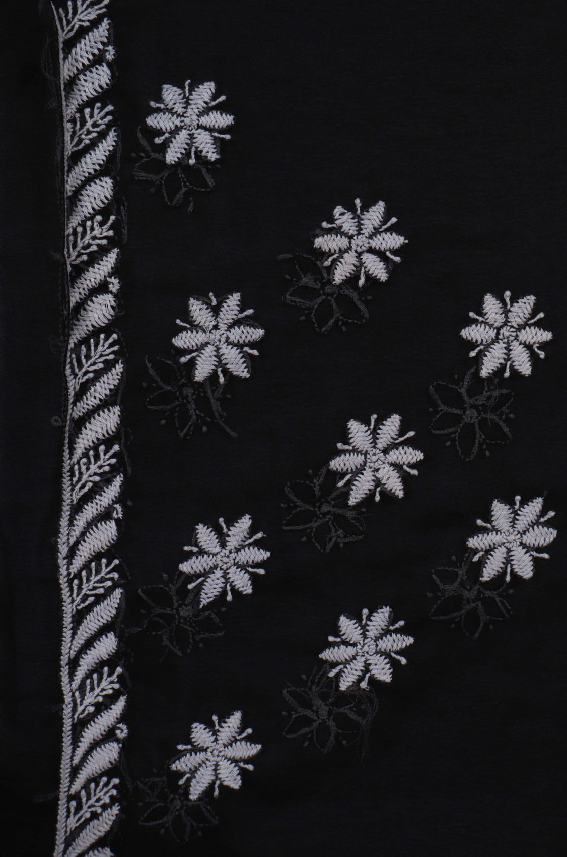 Ada Hand Embroidered Black Georgette Lucknowi Chikankari Saree With Blouse A564485