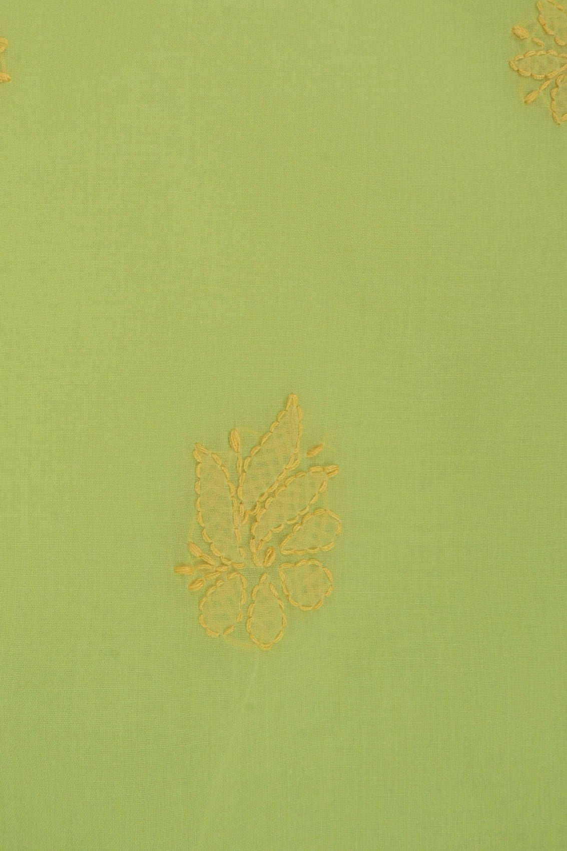 Ada Hand Embroidered Parrot Green Cotton Lucknowi Chikankari Unstitched Suit Piece 01A202407