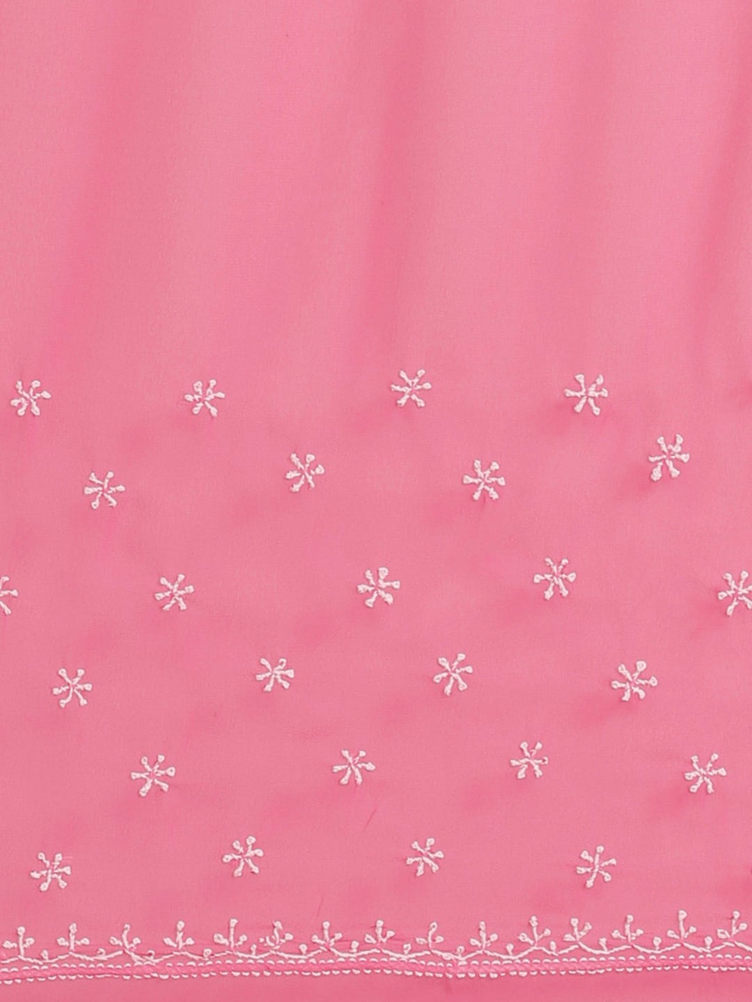 Ada Hand Embroidered Pink Georgette Lucknowi Chikankari Saree With Blouse A84006