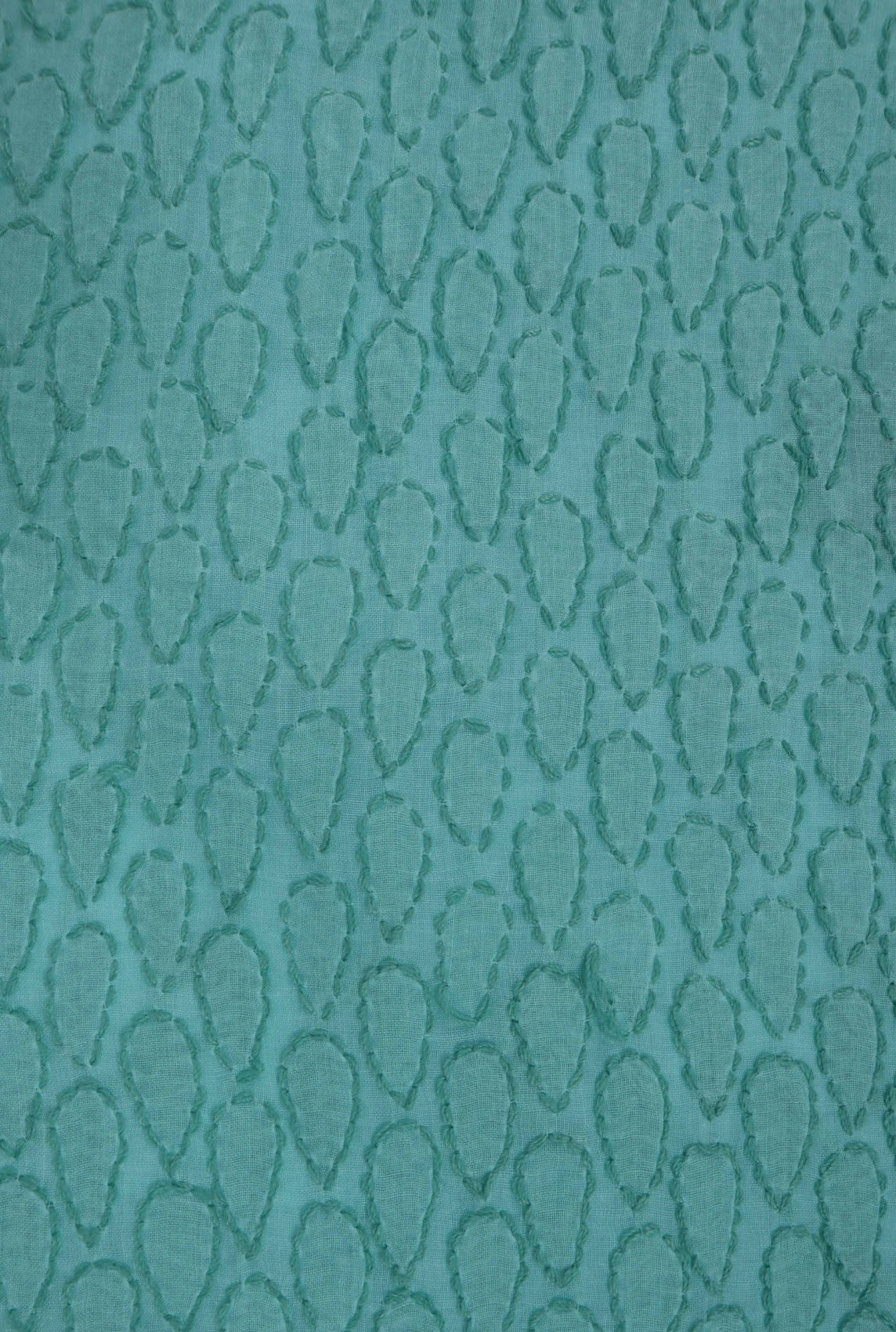 Ada Hand Embroidered Sea Green Cotton Lucknowi Chikankari Unstitched Suit Piece A576409