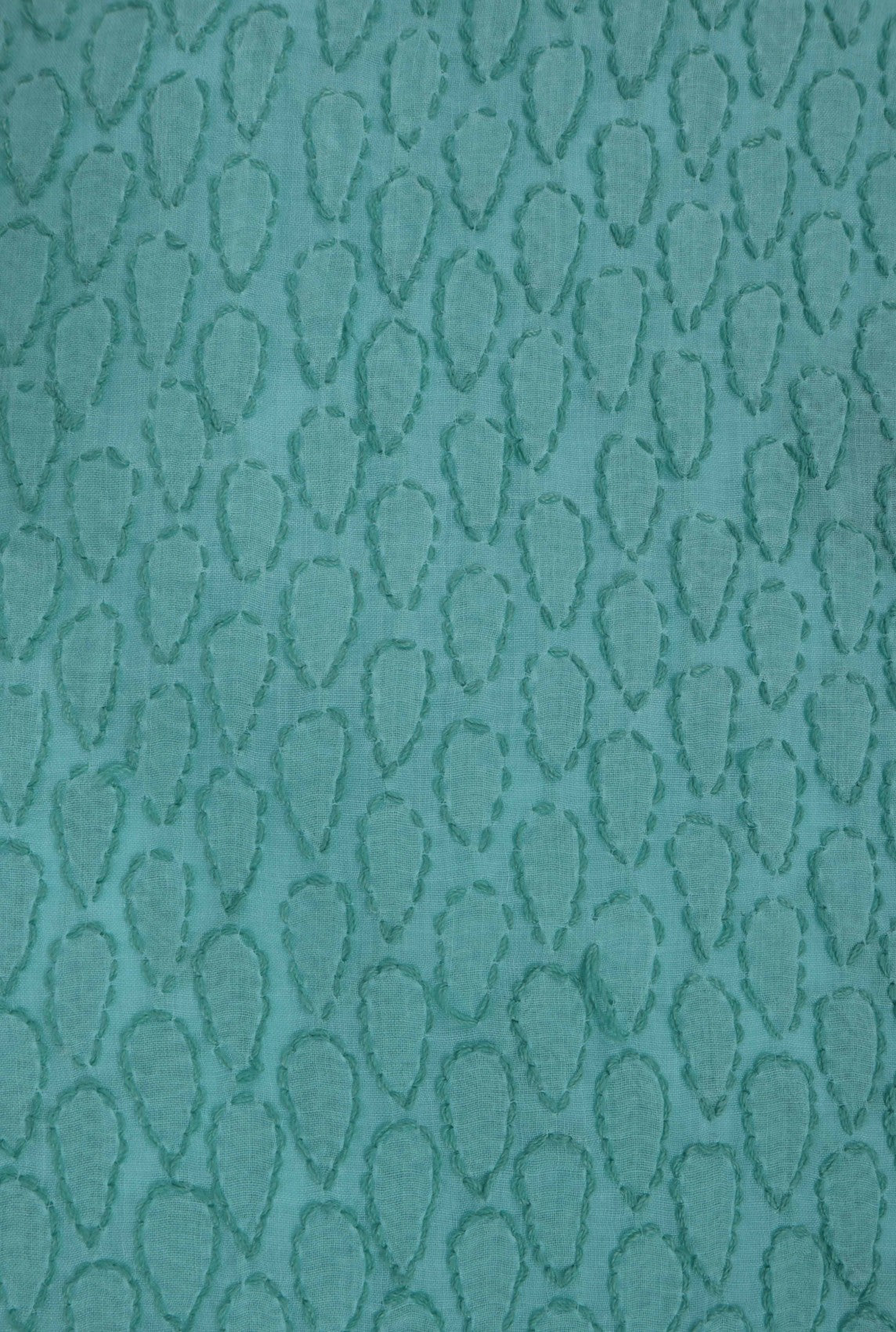 Ada Hand Embroidered Sea Green Cotton Lucknowi Chikankari Unstitched Suit Piece A576409