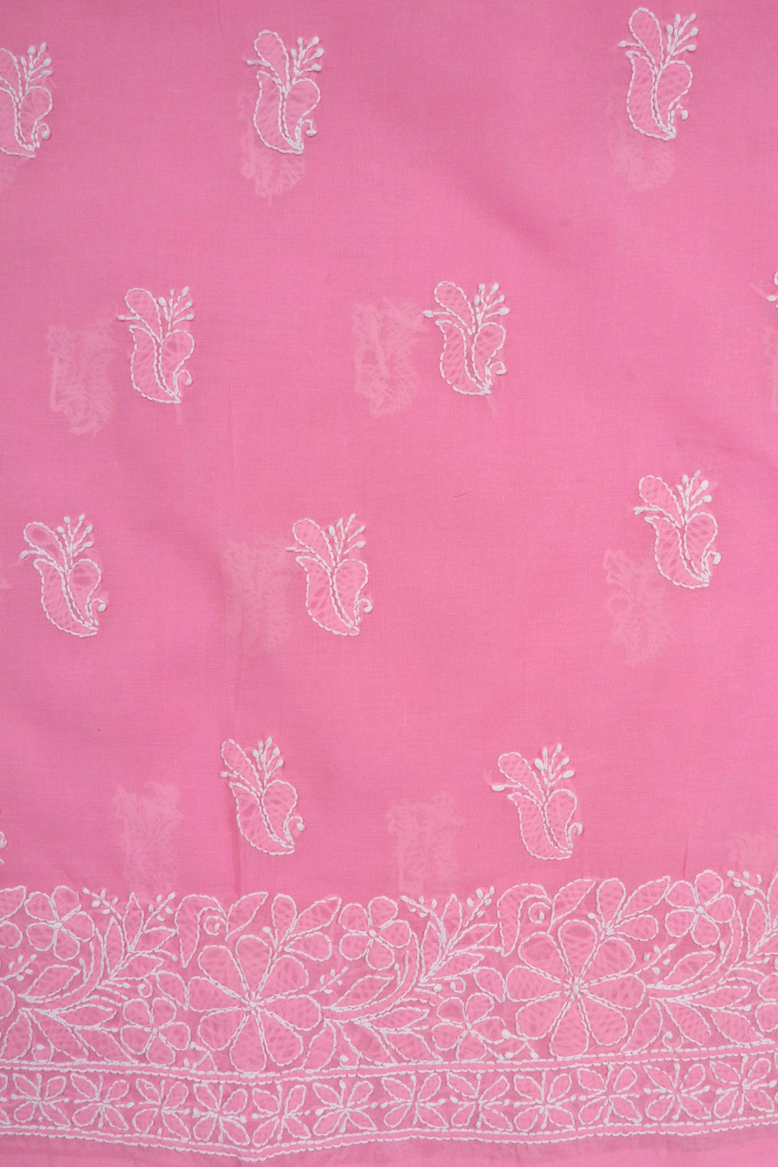 Ada Hand Embroidered Pink Cotton Lucknowi Chikankari Unstitched Suit Piece 01A170176