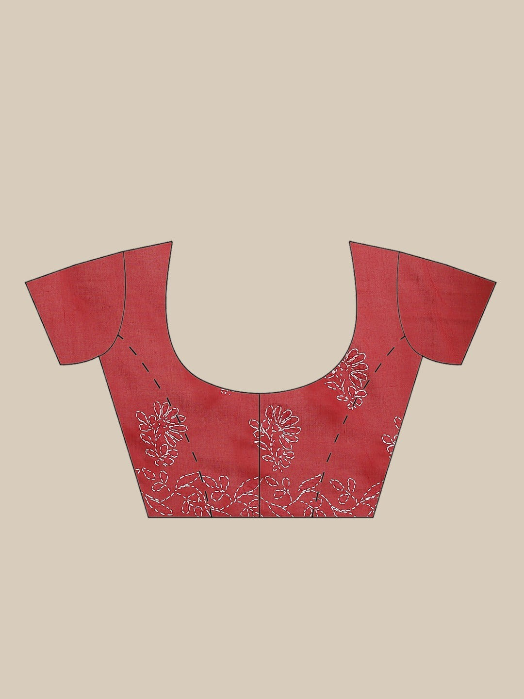 Ada Hand Embroidered Maroon Cotton Lucknow Chikan Saree With Blouse- A311131