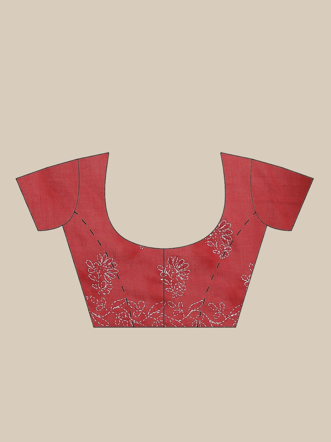 Ada Hand Embroidered Maroon Cotton Lucknow Chikan Saree With Blouse- A311131