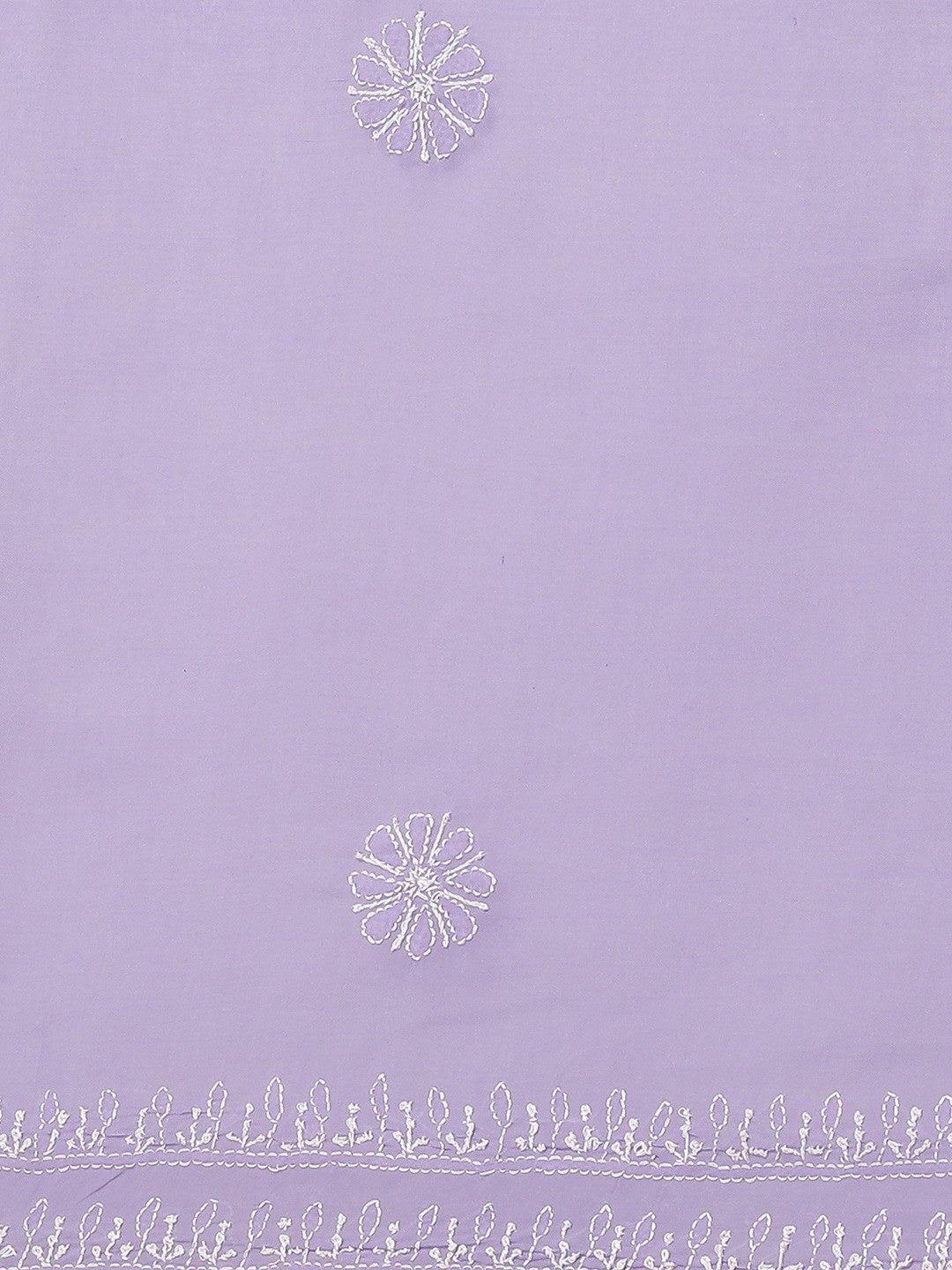 Ada Hand Embroidered Lavender Cotton Lucknow Chikan Saree With Blouse-A311249